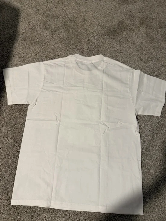 Bape White Tee with Beige Plaid Ape Head - Picture 2 of 4